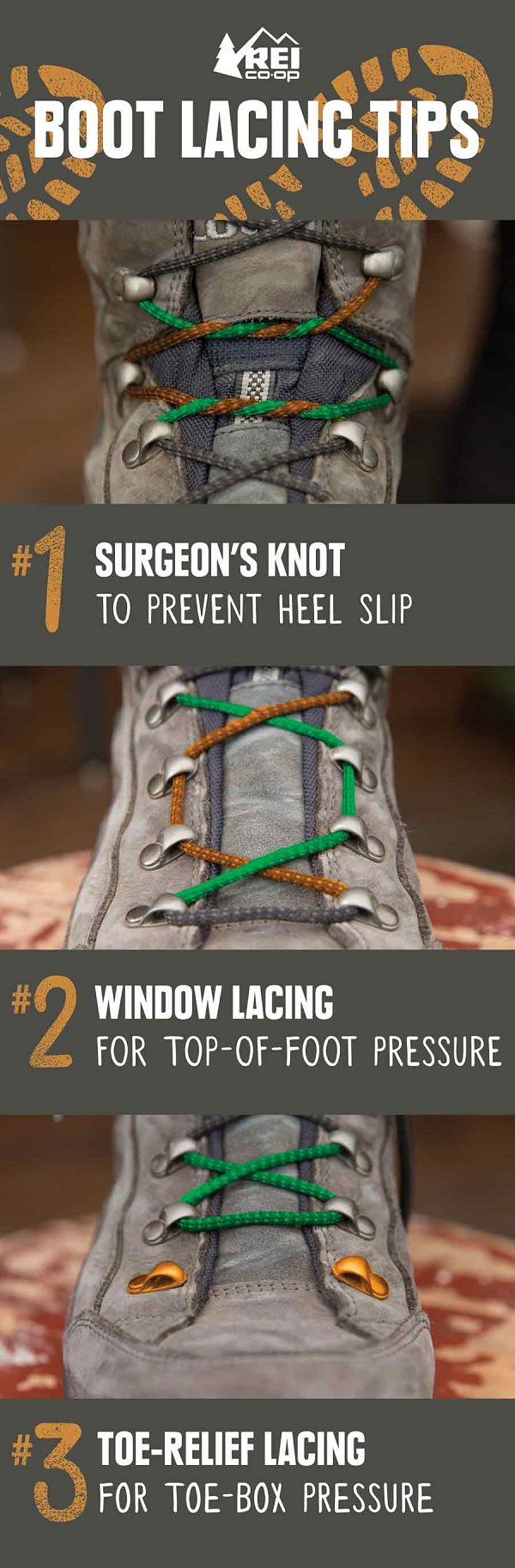 tying shoelaces to prevent heel slippage