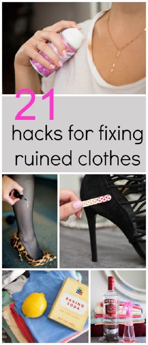 If your favorite clothes are stained or ruined anyway, don't worry! These 21 genius hacks can fix the clothes you love to wear.