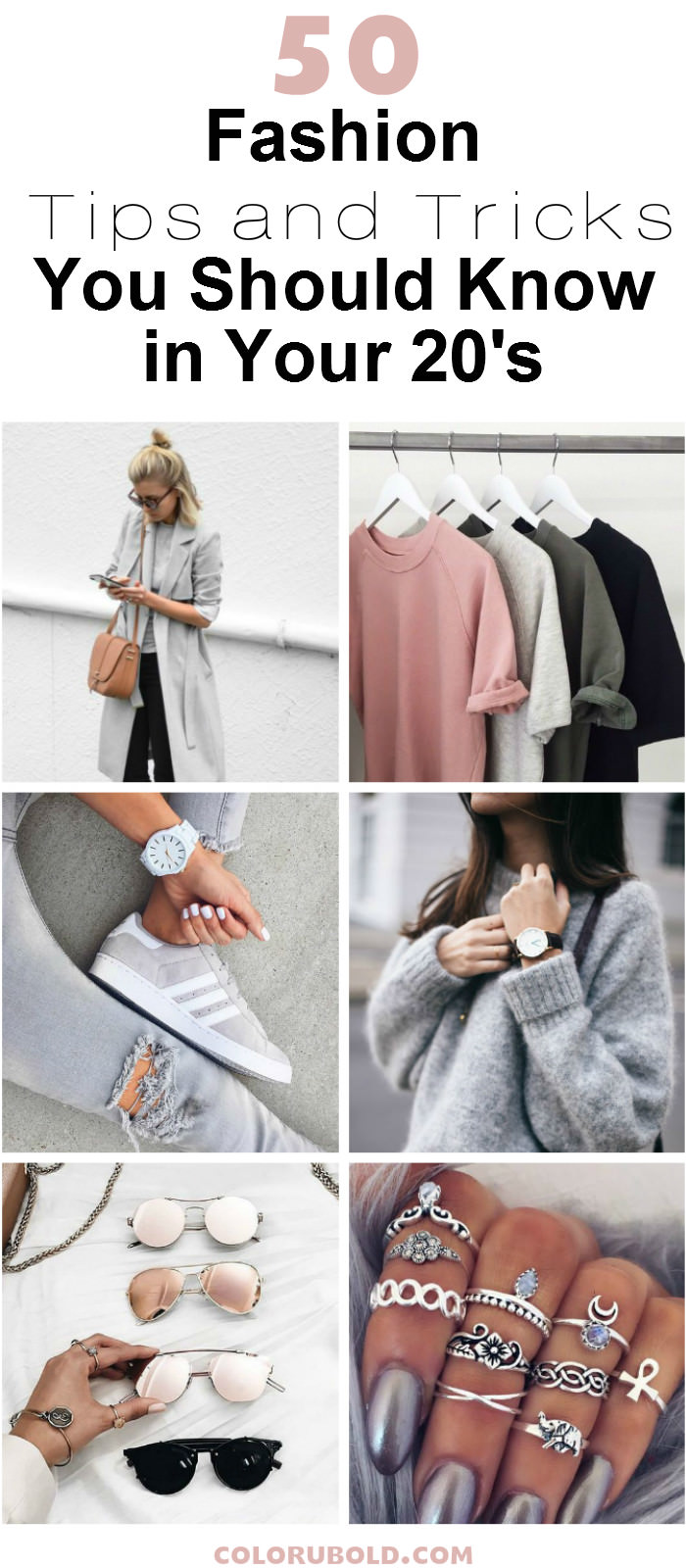These 50 fashion tips and tricks are scoured from all over the internet and you'll love learning them (especially if you're in your 20's). Checkout!