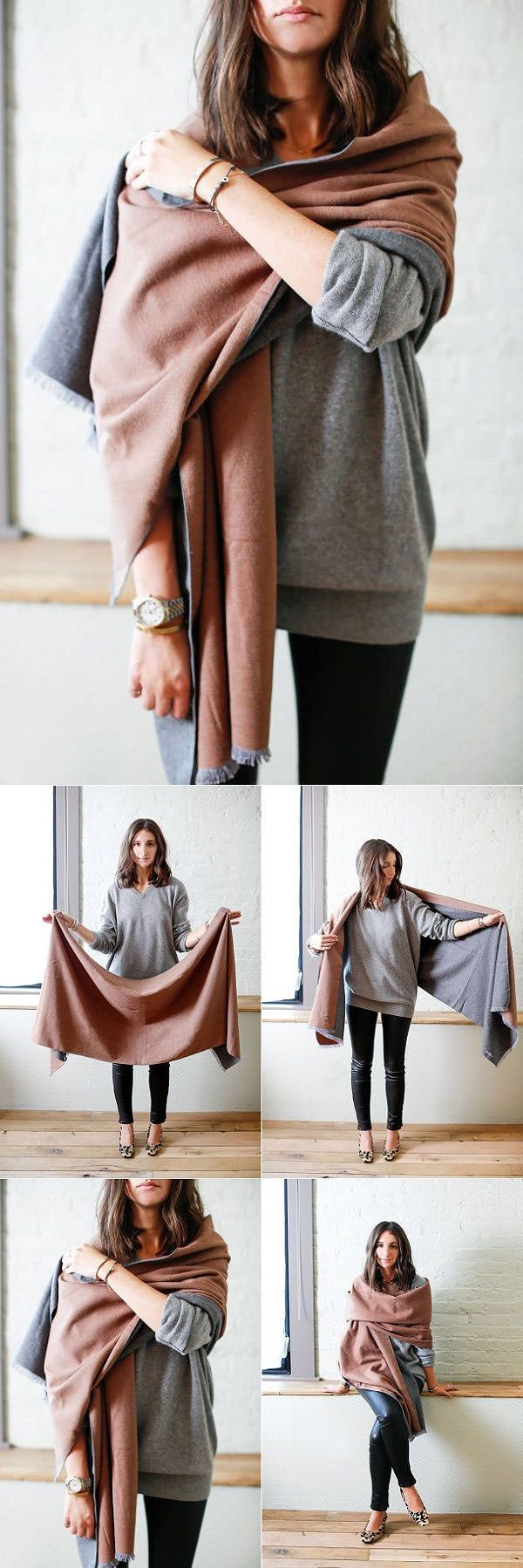 The blanket scarf is big, you can say a giant version of the scarf. Warm, cozy, and comfortable-- it's in trend. If you want wear blanket scarves, here're the 20 tips to follow!