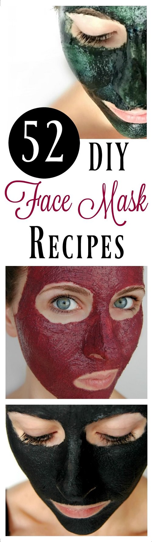 Below you’ll find 52 DIY face masks that you can make! Enjoy them by yourself or have your friends over for a spa day!